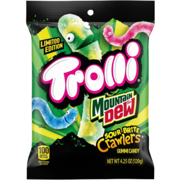 Ferrara Trolli Sour Mountain Dew Peg Bag 12x4.25oz