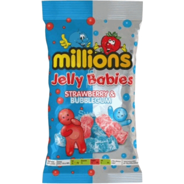 Millions Jelly Babies Strawberry & Bubblegum British 10x150g