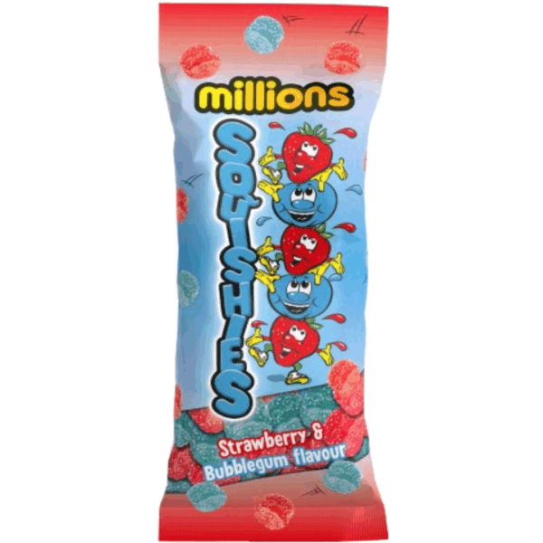 Millions Squashies Strawberry & Bubblegum British 12x150g