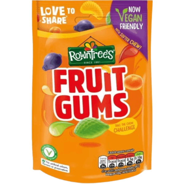 Rowntree Fruit Gums Bags British 10x120g