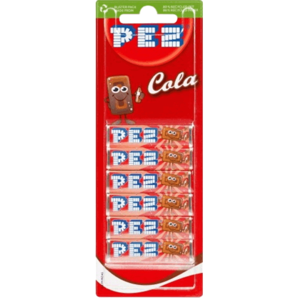Pez Refill Cola Six Pack British Peg Bag 12x51g