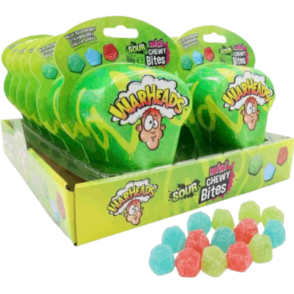 Warhead Sour Mni Chewy Bites British 12x80g