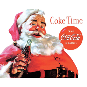 Metal Sign Coca Cola Santa Coke Time 16"x12.5"