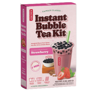 Pocas Instant Bubble Tea Kit Strawberry Three Pack 12x8.9oz