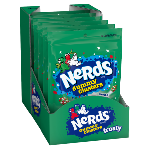 Ferrara Nerds Holiday Frosty Gummy Clusters Christmas Peg Bag 6x8oz