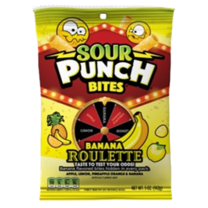 Sour Punch Banana Roulette Bites Peg Bag 12