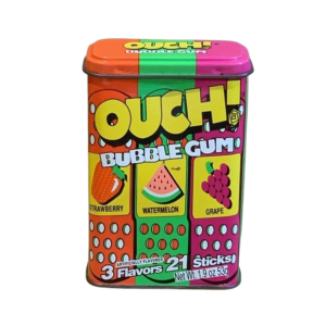 Ouch! Bubble Gum Assorted Flavour Tin 12