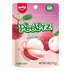 Amos Peelerz Gummy Lychee Peg Bag 12x6oz
