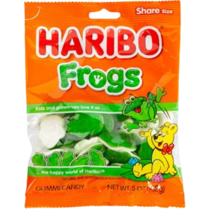 Haribo Gummi Candy Frogs Peg Bag 12x5oz