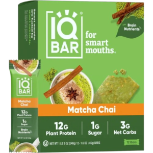 IQ Bar Matcha Chai 12x1.6oz