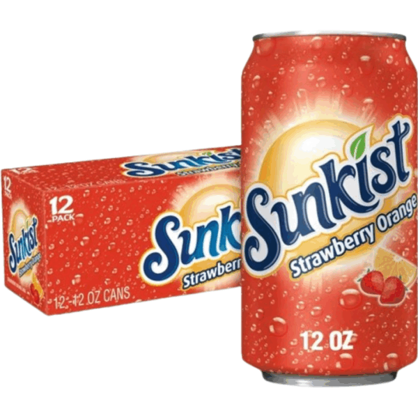 Sunkist Strawberry Orange Soda 12x355ml