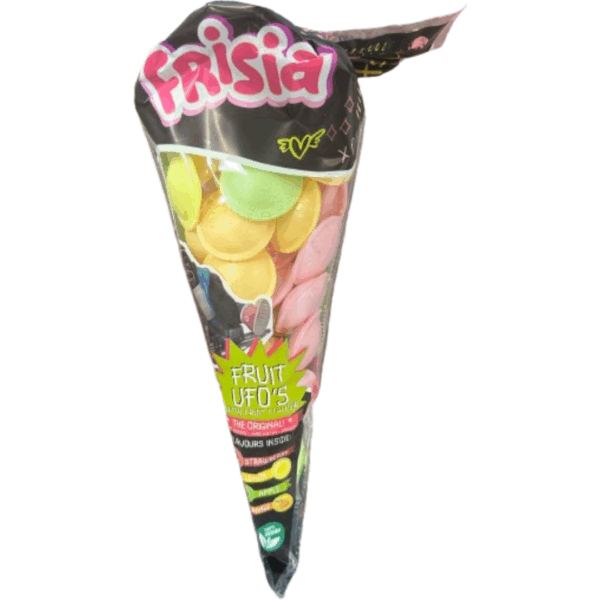 Frisia Fruit UFO Flying Saucers Cone Bag British 21x45g
