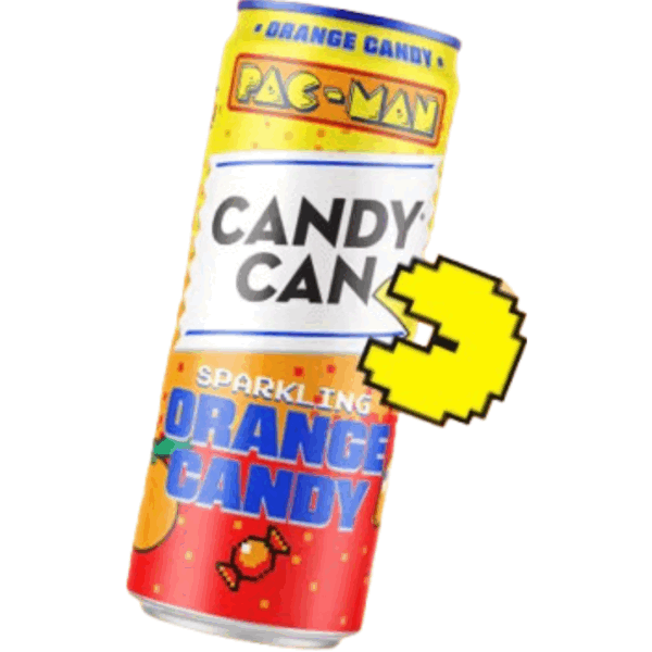 Candy Can Pac-Man Sparkling Orange Candy Drink 12x330ml