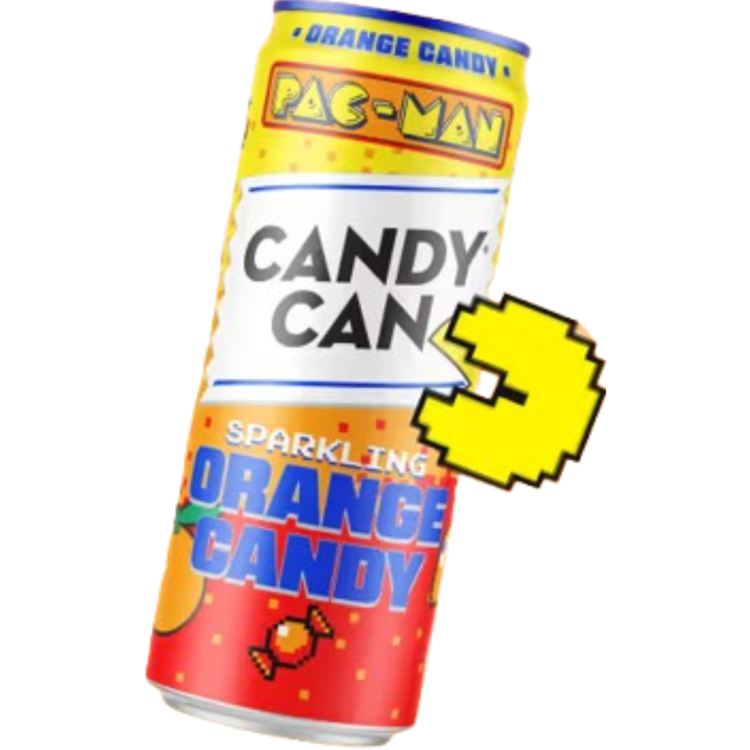Candy Can Pac-Man Sparkling Orange Candy Drink 12x330ml Candy Can Pac-Man Sparkling Orange Candy Drink 12x330ml