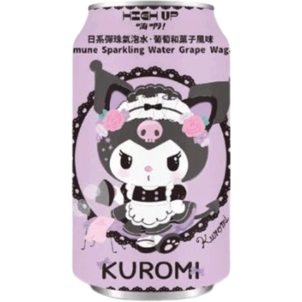 High up Kuromi Japanese Ramune Sprkling Water Grape Wagashi 24x330ml