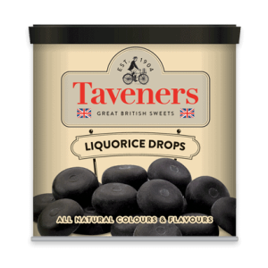 Taveners Drops Licorice British 12x200g