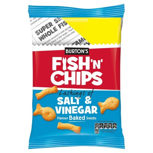 Burton's Fish N Chips Salt & Vinegar British 18x5x25g - Pacific Candy East