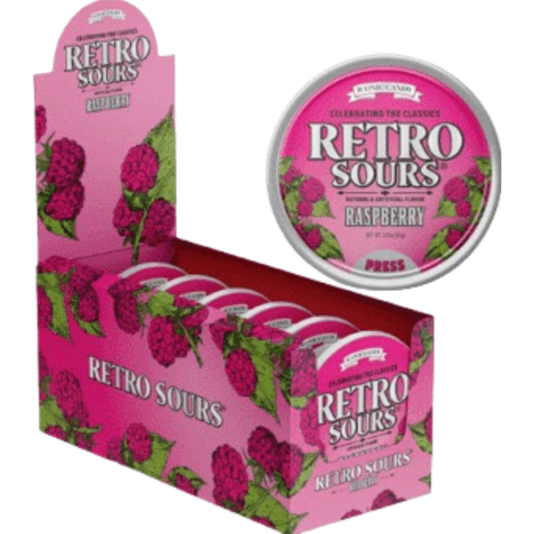 Iconic Retro Sour Raspberry 8x60g