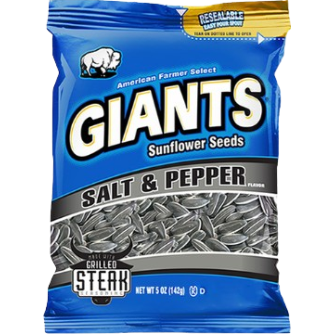 Giants Sunflower Seeds Salt & Pepper 12x142g Giants Sunflower Seeds Salt & Pepper 12x142g