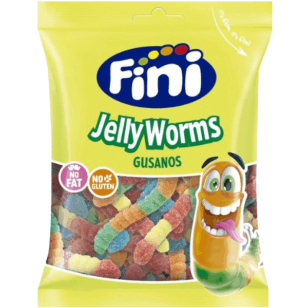 Fini Halal Sour Jelly Worms Bag Peg Bag 12x75g