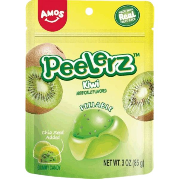 Amos Peelerz Gummy Kiwi Peg Bag 24x3oz