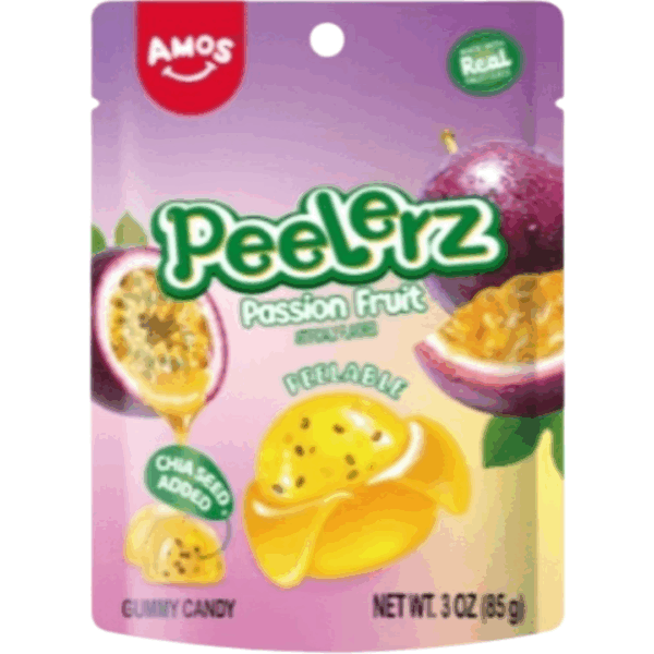 Amos Peelerz Gummy Passion Fruit Peg Bag 24x3oz