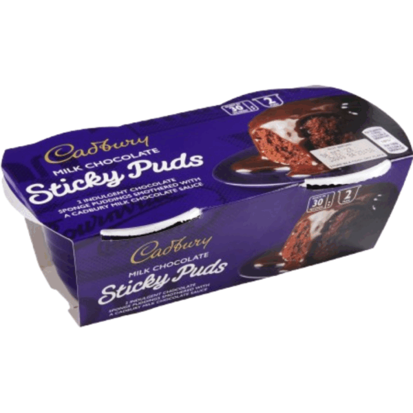 Cadbury Milk Chocolate Sticky Puds Twin Pack British 4x95g