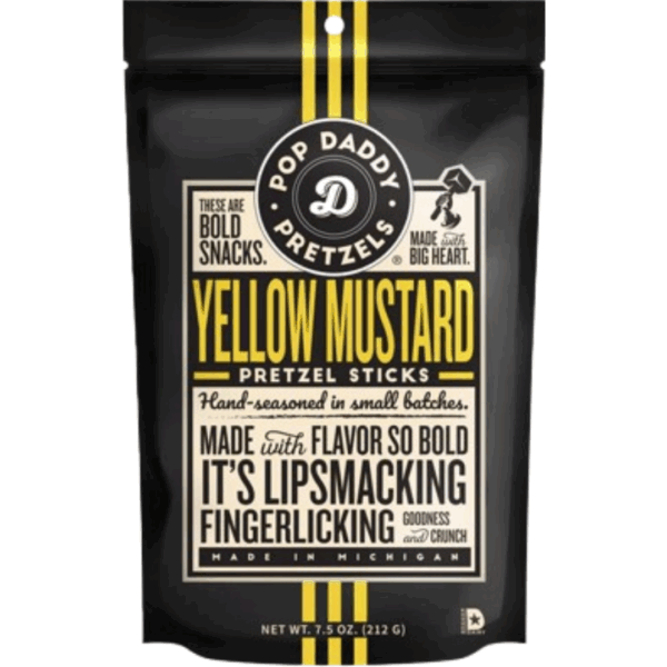 Pop Daddy Yellow Mustard Pretzels 12x7.5oz