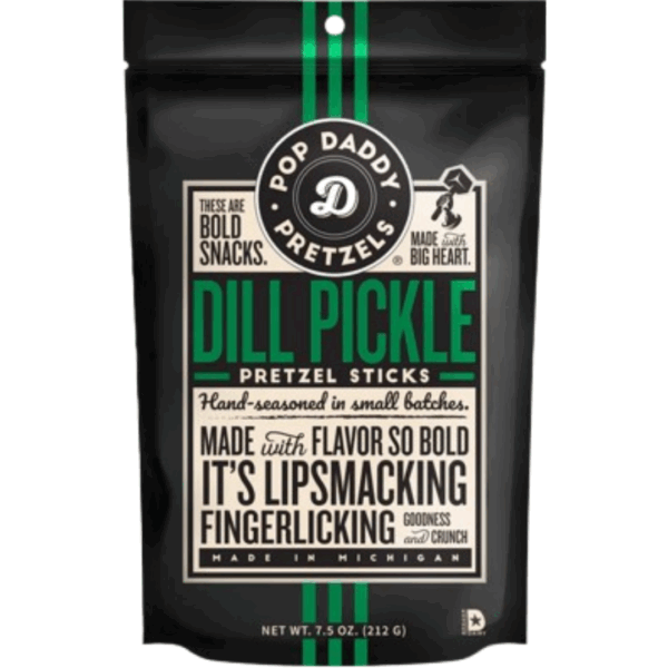 Pop Daddy Dill Pickle Pretzels 12x7.5oz