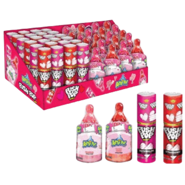 Bazooka Babby Bottle Pop Sport/Push Pop Valentine Combo 44