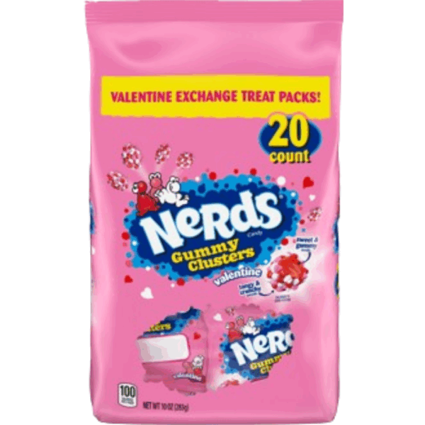 Ferrara Nerds Gummy Clusters Twenty Pieces Valentine Exchange 10oz