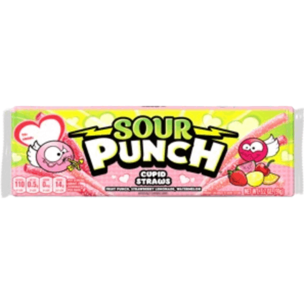 Sour Punch Valentines Straws Tray 24x3.2oz