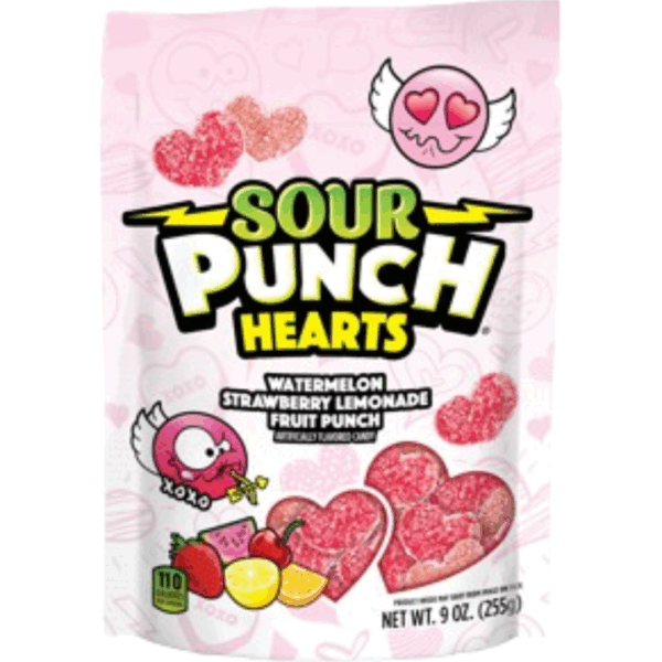Sour Punch SUB Valentines Hearts 6x9oz
