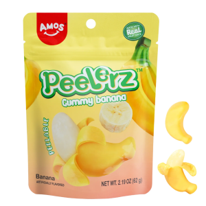 Amos Peelerz Gummy Banana Peg Bag 12x6oz