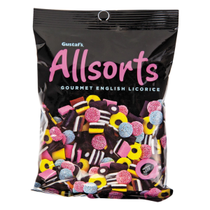 Gustaf's Allsorts Gourmet English Licorice Peg Bag 12x6.3oz