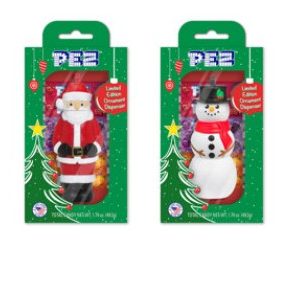 PEZ Christmas Santa/Snowman Ornament Gift Box 12