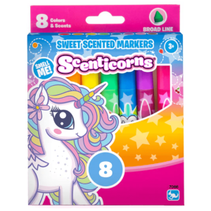Kangaru Scenticorns Sweet Scented Broadline Markers Eight Pack 12 (7066)
