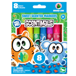 Kangaru Scentimals Sweet Scented Broadline Markers Eight Pack 12 (7041)