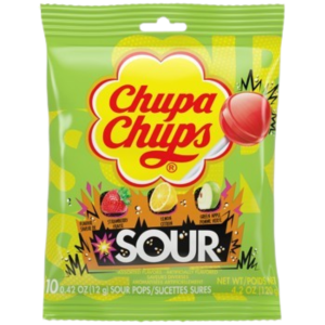 Chupa Chups Assorted Sour Peg Bag 12x4.2oz