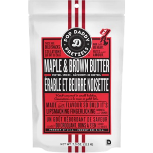 Pop Daddy Maple & Brown Butter Pretzels 12x7.5oz (Best Before June 01 2026)