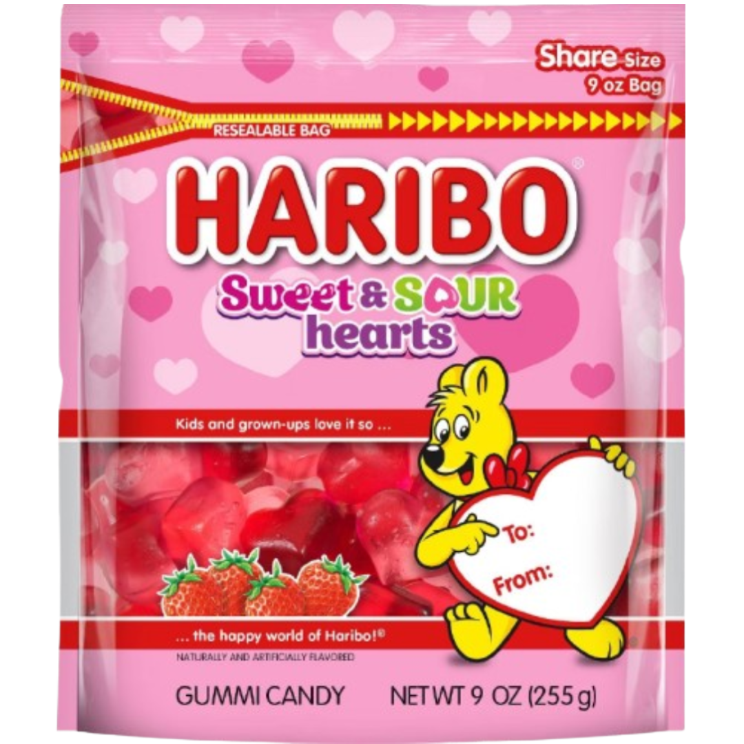 Haribo Valentine Sweet & Sour Heart 8x9oz Haribo Valentine Sweet & Sour Heart 8x9oz