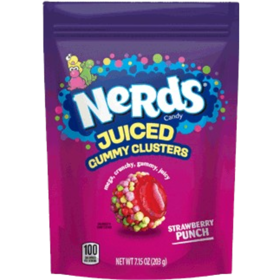 Ferrara Nerds Juiced Gummy Clusters Resealable Peg Bag 6x7.15oz Ferrara Nerds Juiced Gummy Clusters Resealable Peg Bag 6x7.15oz