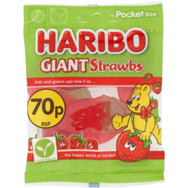Haribo Giant Strawberry Price Marked British 20x60g