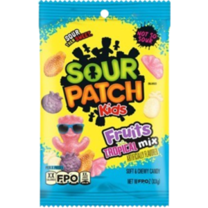 Sour Patch Kids Tropical Mix Fruit Peg Bag 12x3.08oz
