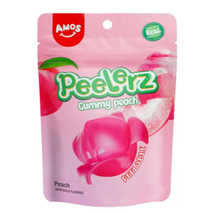Amos Peelerz Gummy Peach Peg Bag 12x6oz