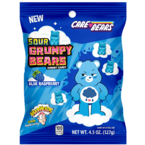 Warheads Sour Grumpy Bears Peg Bag 12x4.5oz (Best Before March 2026)