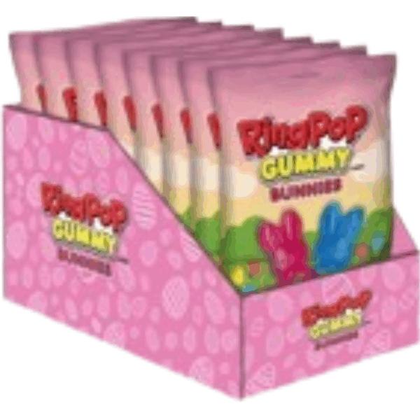 Topps Easter Ring Pop Gummy Bunnies Peg Bag 8x3.4oz