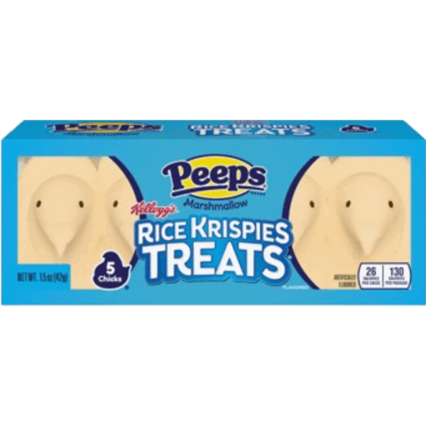 Just Born Peeps Marshmallow Chicks Rice Krispies Five Pack Easter 24x1.5oz