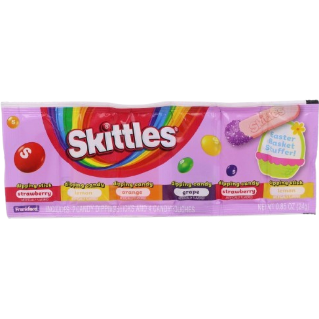 Frankford Skittles Easter Dig N Dips Strip Candy in Fruit Flavuors 18x0.85oz Frankford Skittles Easter Dig N Dips Strip Candy in Fruit Flavuors 18x0.85oz