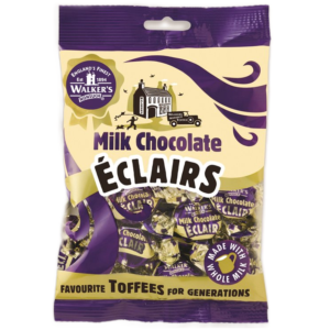 Walkers Toffee Milk Chocolate Eclairs British Peg Bag 12x150g
